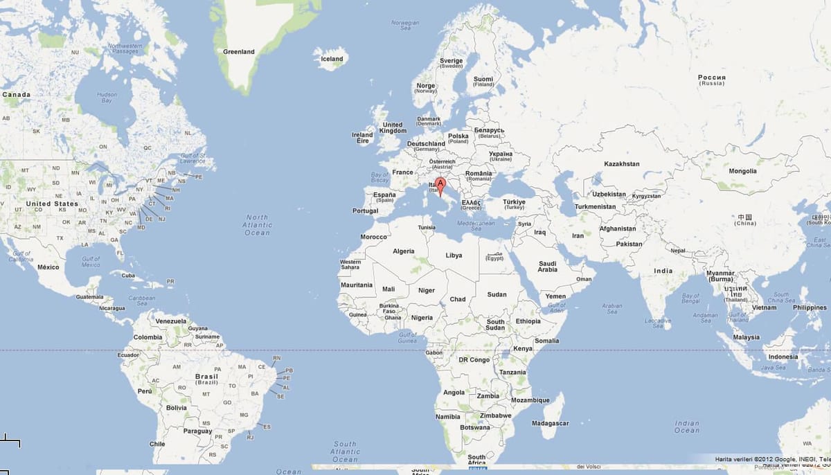 Քարտեզ Վատիկանի տեղում