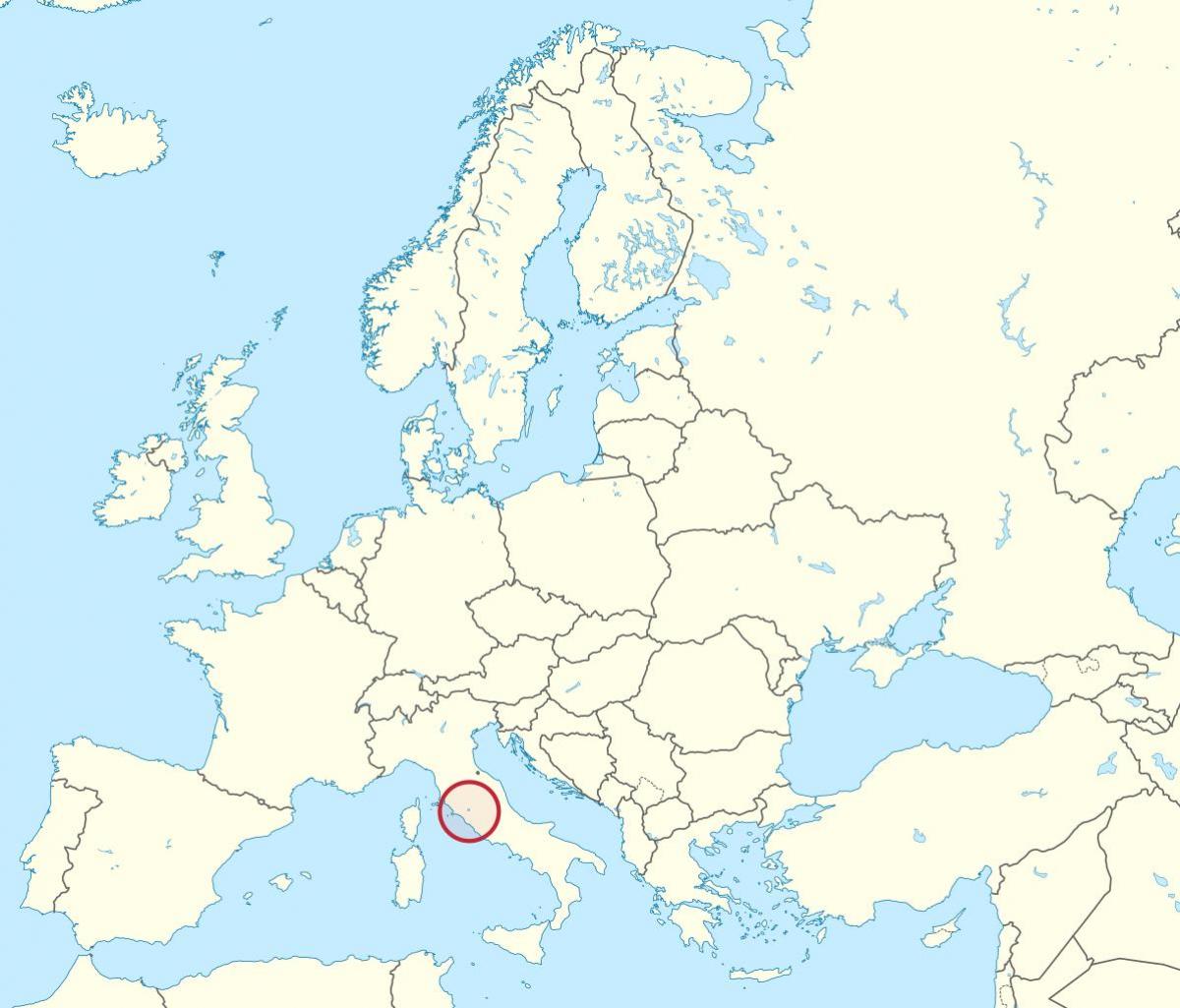 Քարտեզ Վատիկան Եվրոպայում